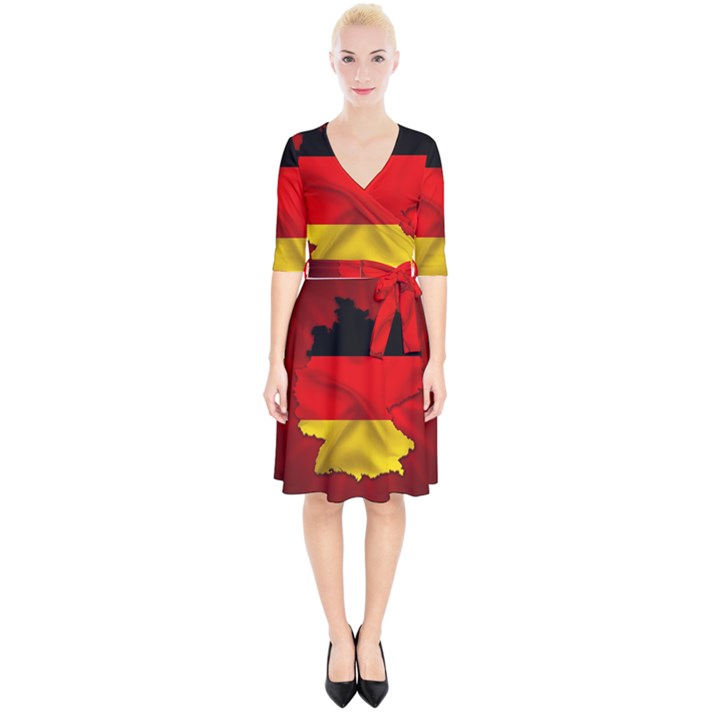 Germany Map Flag Country Red Flag Wrap Up Cocktail Dress