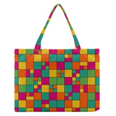 Squares Abstract Background Abstract Zipper Medium Tote Bag