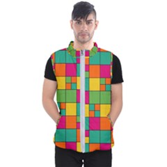 Squares Abstract Background Abstract Men s Puffer Vest
