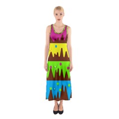 Illustration Abstract Graphic Sleeveless Maxi Dress by Nexatart