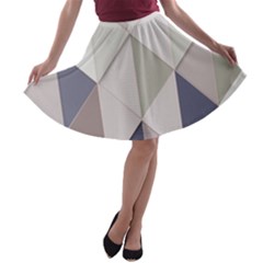 Background Geometric Triangle A-line Skater Skirt by Nexatart