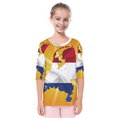 Holland Country Nation Netherlands Flag Kids  Quarter Sleeve Raglan Tee