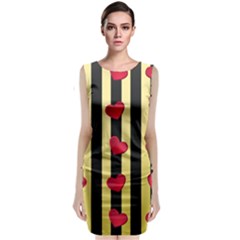 Love Heart Pattern Decoration Abstract Desktop Classic Sleeveless Midi Dress by Nexatart