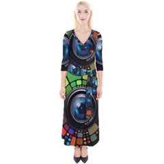 Lens Photography Colorful Desktop Quarter Sleeve Wrap Maxi Dress by Nexatart