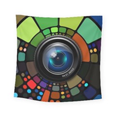 Lens Photography Colorful Desktop Square Tapestry (small) by Nexatart