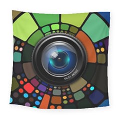 Lens Photography Colorful Desktop Square Tapestry (large) by Nexatart