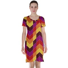 Geometric Pattern Triangle Short Sleeve Nightdress by Nexatart