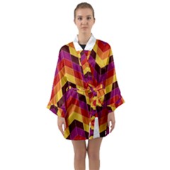 Geometric Pattern Triangle Long Sleeve Kimono Robe by Nexatart