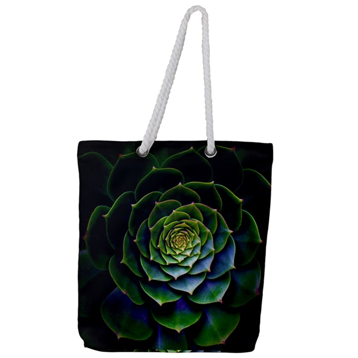 Nature Desktop Flora Color Pattern Full Print Rope Handle Tote (Large)