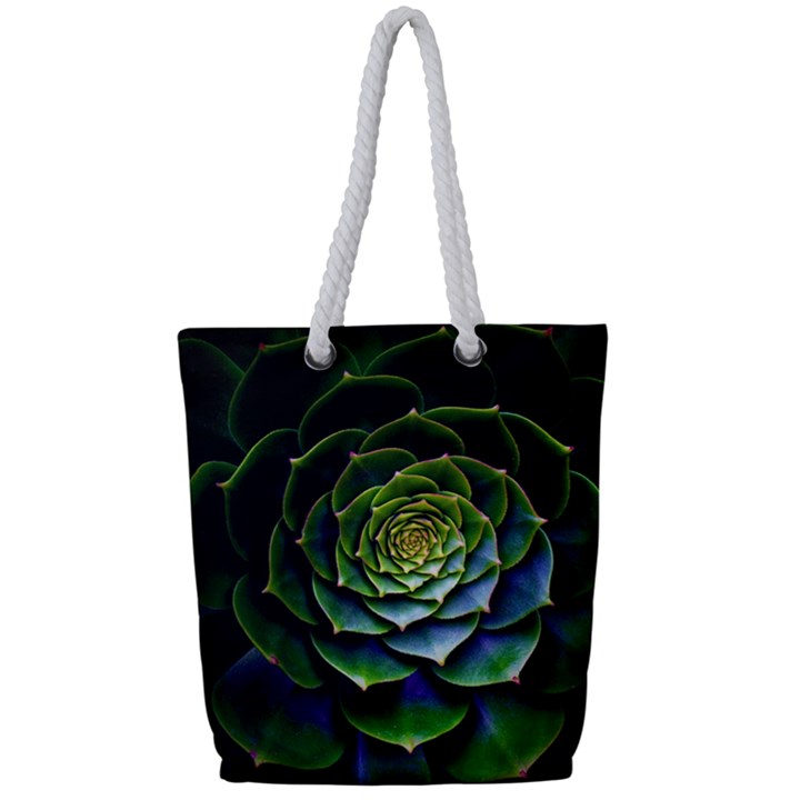 Nature Desktop Flora Color Pattern Full Print Rope Handle Tote (Small)