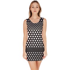 Holes Sheet Grid Metal Bodycon Dress