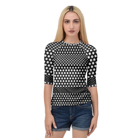 Holes Sheet Grid Metal Quarter Sleeve Raglan Tee by Nexatart