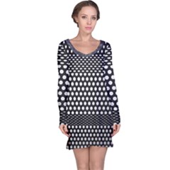 Holes Sheet Grid Metal Long Sleeve Nightdress by Nexatart