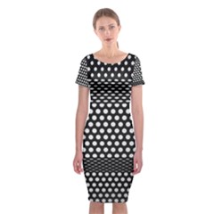 Holes Sheet Grid Metal Classic Short Sleeve Midi Dress