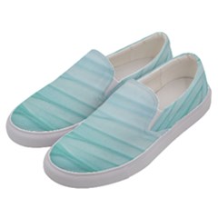 Blue Texture Seawall Ink Wall Painting Men s Canvas Slip Ons