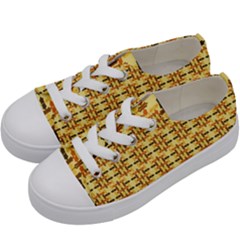 Ethnic Traditional Vintage Background Abstract Kids  Low Top Canvas Sneakers