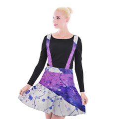 Art Painting Abstract Spots Suspender Skater Skirt