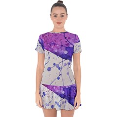 Art Painting Abstract Spots Drop Hem Mini Chiffon Dress by Nexatart