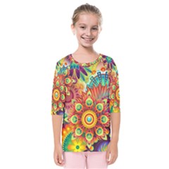 Colorful Abstract Background Colorful Kids  Quarter Sleeve Raglan Tee