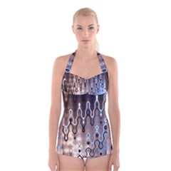 Wallpaper Steel Industry Boyleg Halter Swimsuit  by Nexatart