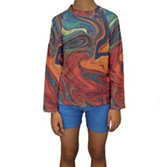 Creativity Abstract Art Kids  Long Sleeve Swimwear