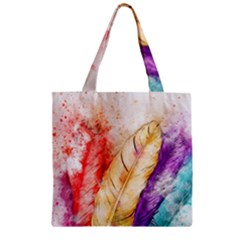 Feathers Bird Animal Art Abstract Zipper Grocery Tote Bag