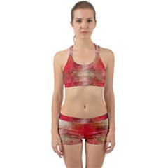 Background Art Abstract Watercolor Back Web Sports Bra Set