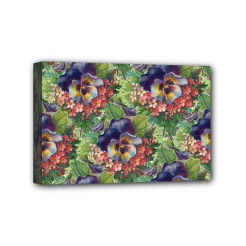 Background Square Flower Vintage Mini Canvas 6  X 4  by Nexatart