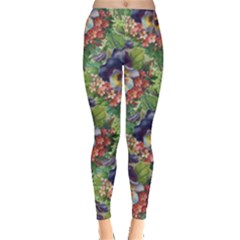 Background Square Flower Vintage Leggings  by Nexatart