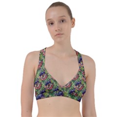 Background Square Flower Vintage Sweetheart Sports Bra by Nexatart