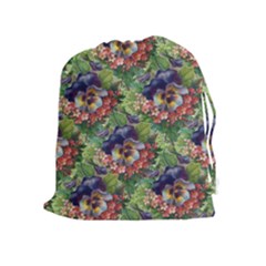 Background Square Flower Vintage Drawstring Pouches (extra Large) by Nexatart