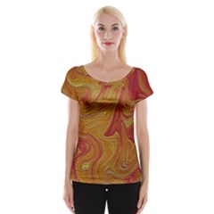 Texture Pattern Abstract Art Cap Sleeve Tops