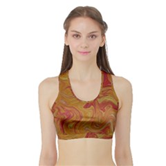 Texture Pattern Abstract Art Sports Bra with Border