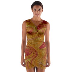 Texture Pattern Abstract Art Wrap Front Bodycon Dress