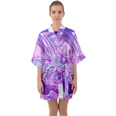 Abstract Art Texture Form Pattern Quarter Sleeve Kimono Robe