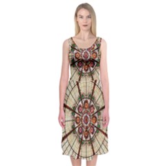 Pattern Round Abstract Geometric Midi Sleeveless Dress by Nexatart