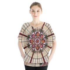 Pattern Round Abstract Geometric Blouse
