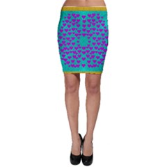 Raining Love And Hearts In The  Wonderful Sky Bodycon Skirt by pepitasart