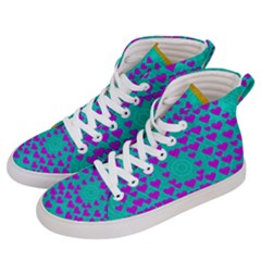 Raining Love And Hearts In The  Wonderful Sky Men s Hi-top Skate Sneakers by pepitasart