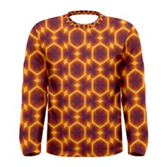 Black And Orange Diamond Pattern Men s Long Sleeve Tee