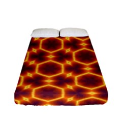 Black And Orange Diamond Pattern Fitted Sheet (full/ Double Size) by Fractalsandkaleidoscopes