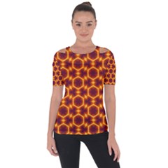 Black And Orange Diamond Pattern Short Sleeve Top by Fractalsandkaleidoscopes