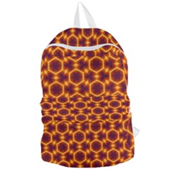 Black And Orange Diamond Pattern Foldable Lightweight Backpack by Fractalsandkaleidoscopes