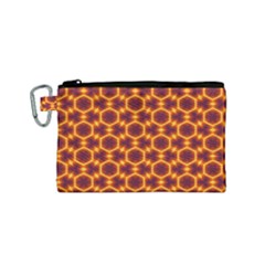 Black And Orange Diamond Pattern Canvas Cosmetic Bag (small)