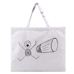Violence Concept Drawing Illustration Small Zipper Large Tote Bag
