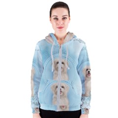 Cute Little Havanese Puppy Women s Zipper Hoodie by FantasyWorld7