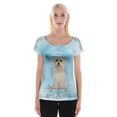 Cute Little Havanese Puppy Cap Sleeve Tops by FantasyWorld7