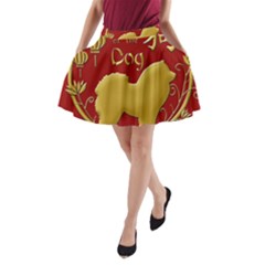 Year Of The Dog - Chinese New Year A-line Pocket Skirt by Valentinaart