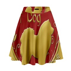 Year Of The Dog - Chinese New Year High Waist Skirt by Valentinaart