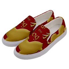 Year Of The Dog - Chinese New Year Men s Canvas Slip Ons by Valentinaart